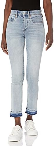 [בלנקני] בגדי יוקרה לנשים ג 'ינס ג' ינס דק עם רגל ישרה, מכנסיים נוחים ומסוגננים, לקסינגטון